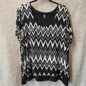 Massini - Black & White Blouse